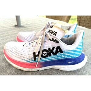 Hoka One One Womens Mach 5 1127894 WSBB Sz 9.5 B White Running Shoes Sneakers